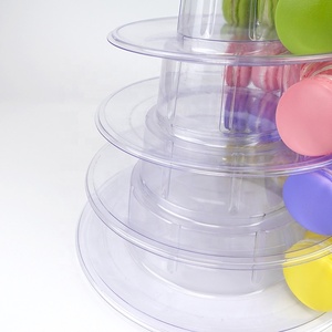 Rak Kemasan Kue Macaron 6 Tingkat dari Plastik Transparan dengan Kotak Pembawa untuk Pajangan Kue di Pesta - Product Image 3