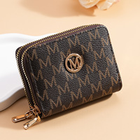 Dompet Koin Wanita dengan Resleting, Sederhana, Modis, Bahan PU, Lapisan Poliester, Dompet Genggam