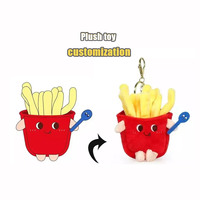 Porte-clés en peluche personnalisé avec design de dessin animé, rembourrage en coton PP, matière en peluche super douce, forme personnalisable pour sacs