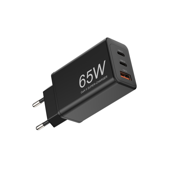 65W Super Fast USB C Wall Charger with PD 3.0 3 Ports & EU US UK Plug GAN Material for iPhone for Samsung OnePlus Mobile Phones