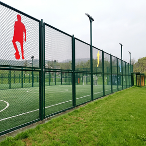 Malla de Alambre Recubierta de Verde para Campos Deportivos, Valla de Cadena de Eslabones de Diamante para el Perímetro de Canchas de Tenis, Venta al Por Mayor - Product Image 1