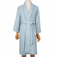 Peignoir de bain en coton gaufré léger pour hôtel et spa, col châle, pour femme, durable, manches longues, pour les vacances et le massage, service OEM, couverture de protection
