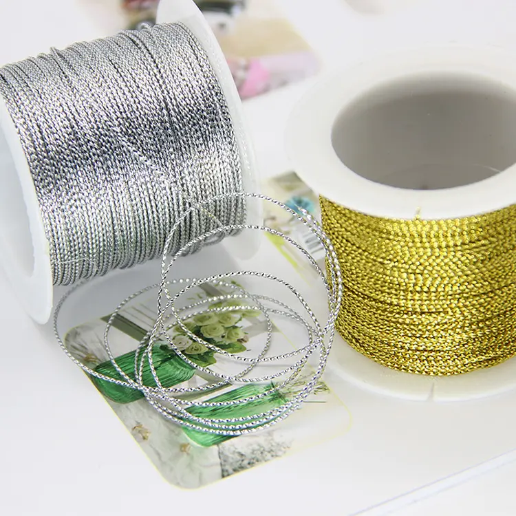 Großhandel 3PCS Metallic Cord Craft Thread Braid String für Schmuck herstellung Geschenk verpackung DIY Craft (Gold Silber und Rot)