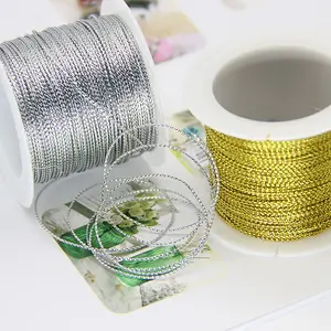 Wholesale 3PCS Metallic Cord Craft Thread Braid String for Jewelry Making Gift Wrapping DIY Craft (Gold Silver and Red)