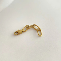Chaîne d'extension EMANCO en acier inoxydable style minimaliste, maillons géométriques trombone, fermoir mousqueton, accessoire pour collier