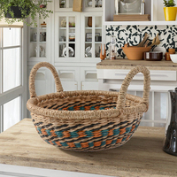 Panier de rangement multifonctionnel Girida en jonc de mer naturel, design moderne et épuré, fabriqué avec précision, avec poignée