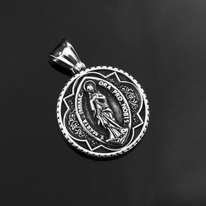Collar con colgante de la Virgen María de acero inoxidable para hombre, regalo religioso, joyería de estilo europeo - Product Image 3