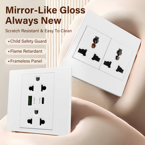 Interruptor y Enchufe de Pared Jinmai Serie F6E, con Carga Rápida USB-C, Panel de PC Ignífugo, Tomacorriente Eléctrico para el <span class=keywords><strong>Hogar</strong></span> - Product Image 3