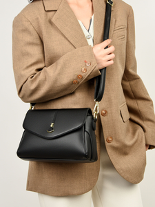 Bolso de Hombro de Cuero PU Negro, Bolso Bandolera, Bolso Tipo Sobre para Mujer, para Oficina, Viajes Diarios - Product Image 4