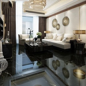 กระเบื้องปูพื้นลายหินอ่อนหรูหราขนาด 800x800 มม. ผิวมันเงา ทนไฟ พร้อมขอบลายหิน รับประกัน 5 ปี ทนทานต่อการสึกหรอ - Product Image 4