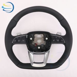 Volante de Cuero con Levas para <span class=keywords><strong>Audi</strong></span> B8 B9 C8 Q5L R8, Compatible con A3 S3 <span class=keywords><strong>RS3</strong></span> A4L A5 S5 RS5 A6L A7 S7 RS7 Q2L Q3 Q5 Q5L Q7 - Product Image 4