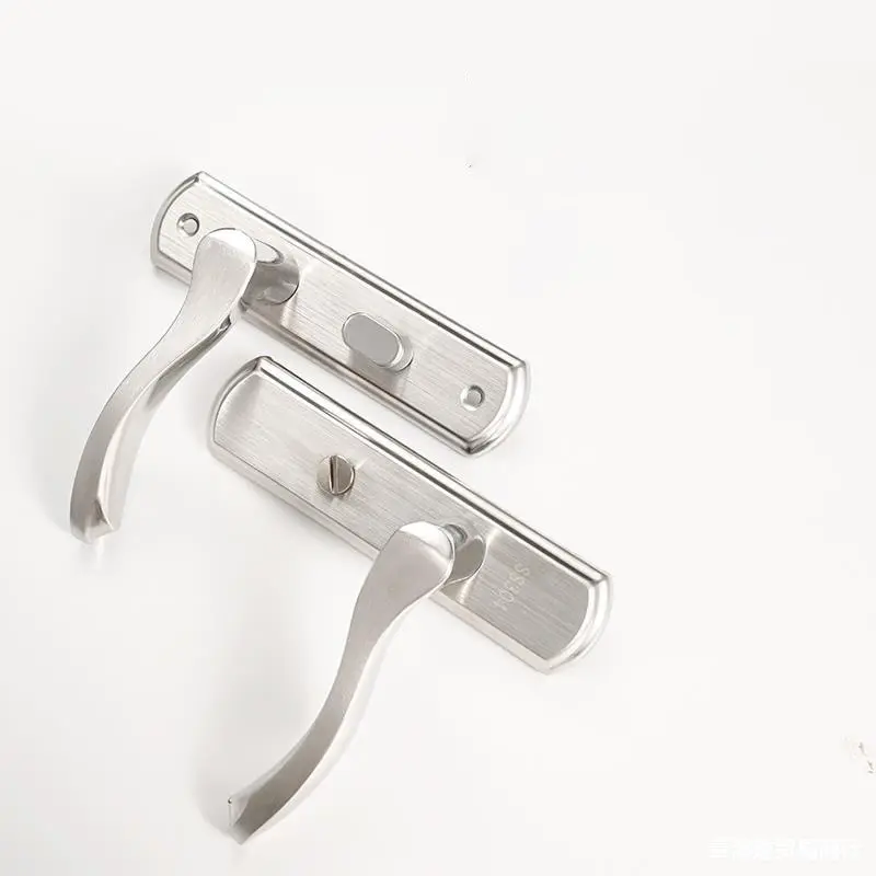 Top quality silver door handle lock high quality stainless steel anti rust silent interior door handle lock