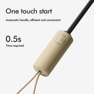 Parapluie pliable en nylon de conception classique moderne, cadeaux d'affaires, protection contre le soleil et la pluie, revêtement noir, tissu pongé - Product Image 5