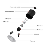 Foco LED moderno para interiores PULUOTI, diseño elegante con pequeño cuerpo de aluminio con orificio de 55MM y 8W, carcasa antideslumbrante integrada