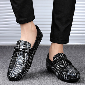 Haut de gamme nouveaux mocassins pour hommes avec motif <span class=keywords><strong>crocodile</strong></span> à la mode véritable peau de vache chaussures d'été pour hommes chaussures de haricot respirantes - Product Image 5