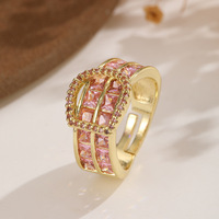 Anillos de Moda al por Mayor, Anillos de Mujer con Circonita Cúbica, Chapados en Oro Rosa, Estilo Dulce y Moderno