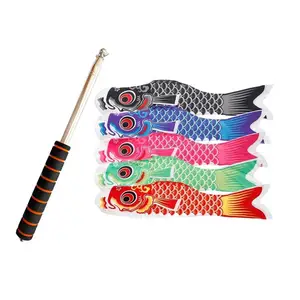 도매 공장 매달려 사용자 정의 디자인 광고 일본 연 Koinobori 다채로운 바람 양말 플래그 스 트리머 물고기 플래그