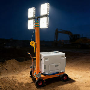 Torre de Iluminación LED de 1000W en Oferta, Generador Portátil de Diésel/Gasolina con Carro y Carretilla - Product Image 5