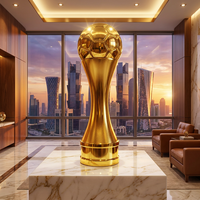 Trophée de football en métal sur mesure de luxe 48 cm avec miroir argenté, prix de la Ligue des Champions, avec échantillon rapide en 15 jours