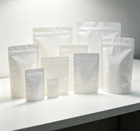 Sacs d'emballage refermables avec fenêtre transparente mate, sacs en papier kraft blancs à fond plat pour l'emballage alimentaire