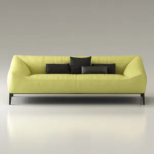 Moderne Europese Stijl Meubels Gestoffeerd 3-zits Bank Comfortabele Low-Back Woonkamer Sofa