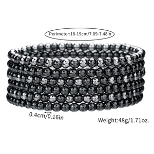 Bracelet élastique perlé unisexe en titane plaqué or vintage <span class=keywords><strong>Hertz</strong></span>, vente chaude - Product Image 3