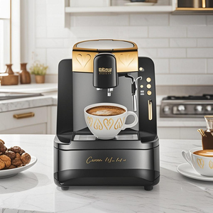 Cafetera Eléctrica Semiautomática con Enchufe Europeo, Carcasa de Aluminio, Sistema de Preparación, para Uso en Exteriores, Hoteles, Autocaravanas, Automóviles, para Amantes del Café, Hogar - Product Image 2