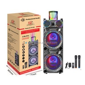 Nhà Máy 12-inch loa trầm kép 120W công suất cao di động DJ loa với RGB LED chiếu sáng cho Karaoke & Microlight xe đẩy - Product Image 4