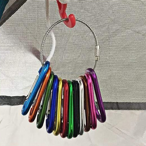 2 "alüminyum D halka Carabiners klip D şekli yaylı kapısı küçük anahtarlık karabina klip açık kamp Mini kilit yaylı kancalar - Product Image 4