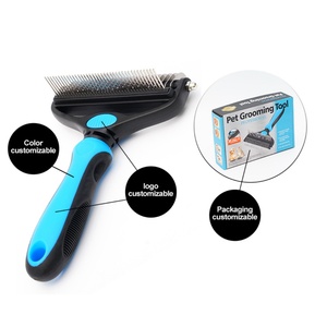 Herramienta Profesional 2 en 1 para Mascotas, Gatos y Perros, para Eliminar el Pelo Muerto y Desenredar, Peine y Cepillo para el Subpelo, Diseño Nuevo de Marca Privada - Product Image 2