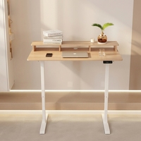 Bureau électrique réglable en hauteur, bureau multifonctionnel assis-debout avec trou de charge pour poste de travail informatique dans la chambre