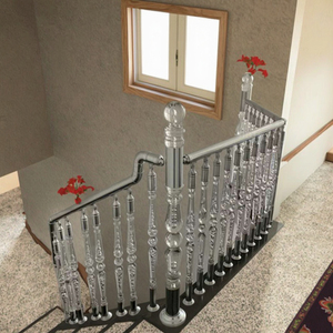 ราวบันไดในร่มแบบทันสมัยหรูหราเสาใสทำจากพลาสติกใสราวจับคริสตัลราวบันไดอะคริลิค - Product Image 5