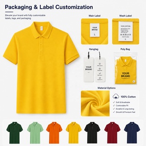 Camisas de Golf para Hombre, 100% Algodón, Tejidas, con Botones, Manga Corta, Color Sólido, Transpirables, Antiarrugas, 200g, Logotipo Personalizado OEM - Product Image 5