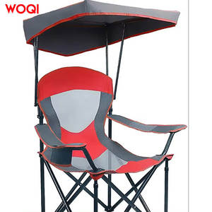 Silla de camping plegable Woqi con toldo, tela Oxford roja, para jardín, senderismo, viajes, capacidad de 350 libras. - Product Image 3
