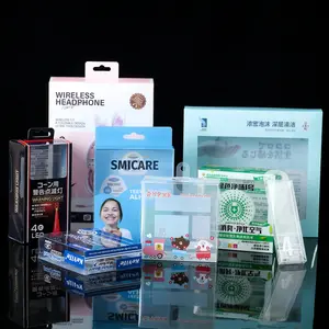 Customized Transparent PVC Electronics Cosmetics Rectangular Gift Box PP Folding Tray Blister Packaging Supermarket Watches