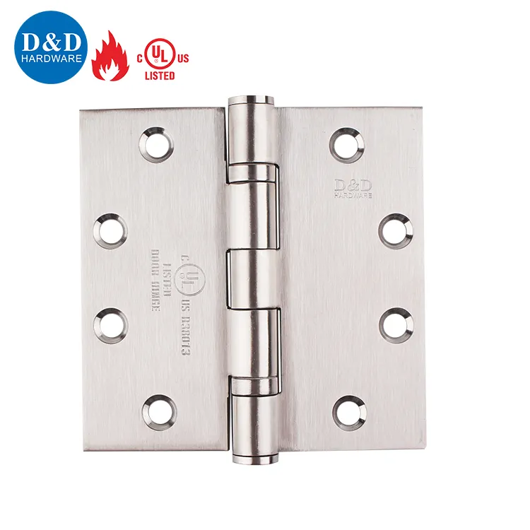 UL Listed Stainless Steel 4 Inch Market Popular Flat Ball Bearing Fire Rated Black Door Hinges