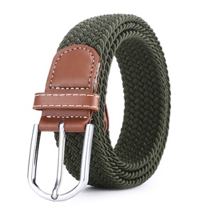 Mens için Metal toka malzeme ile 3517 renkli elastik streç örgülü eğlence kemerleri - Product Image 3