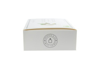 Boîtes à thé personnalisées en papier sulfurisé pour sushis et aliments pour bébés avec gaufrage brillant/mat, estampage, revêtement UV et vernissage