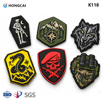 Patch tactique en silicone PVC OEM d'usine, emblème militaire personnalisé, badge lumineux pour sac à dos