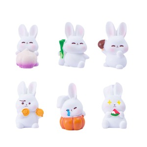 Figurines en résine de lapin créatif Dp, mini décorations animales, artisanat de bureau, accessoires artistiques de jardin - Product Image 5