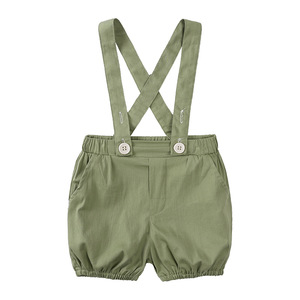 <span class=keywords><strong>Ensemble</strong></span> deux pièces d'été 2023 pour bébé garçon : Nouveauté en coton, chemise à manches courtes et salopette - Product Image 5