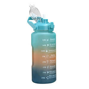 Ensemble de 3 bouteilles d'eau avec paille, personnalisables, sans BPA, en plastique, pour la gym, avec messages de <span class=keywords><strong>motivation</strong></span> - Product Image 3
