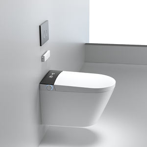 Bidet en céramique allongé pour salle de bain familiale, avec siège chauffant, chasse d'eau automatique, lavage arrière, télécommande, intelligent, mural, siphon en P - Product Image 4