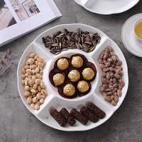Onbreekbaar restaurant hapjes-snack servies 12 inch wit melamine schaal met 5 compartimenten