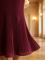 Robe de soirée sirène mi-longue à col carré et manches bouffantes personnalisée en gros