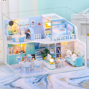 Casa <span class=keywords><strong>de</strong></span> <span class=keywords><strong>Madera</strong></span> DIY Blue Mist, Modelo Hecho a Mano, Juguete <span class=keywords><strong>de</strong></span> Arte <span class=keywords><strong>para</strong></span> Armar, Regalo <span class=keywords><strong>de</strong></span> Cumpleaños <span class=keywords><strong>para</strong></span> Niñas <span class=keywords><strong>de</strong></span> 14 Años y Empaque en Caja <span class=keywords><strong>de</strong></span> Color - Product Image 3