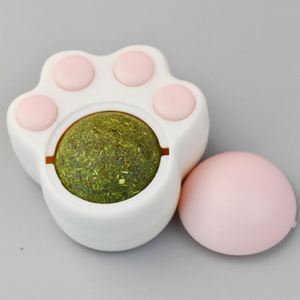 ของเล่นแมวติดผนังแคทนิปส่งไว รูปทรงอุ้งเท้าพร้อมของเล่นเคี้ยวรูปกระบองเพชรสีชมพูน่ารัก ช่วยทำความสะอาดฟัน ของเล่นกัดสำหรับแมว - Product Image 4