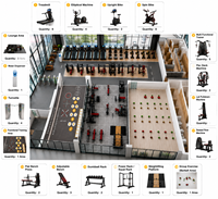 Équipement de musculation commercial MRD 600 m², ensemble complet de machines à charges libres pour l'entraînement de force, réglables, en acier de haute qualité pour la musculation