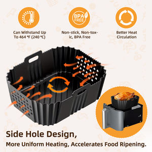 Cesta <span class=keywords><strong>de</strong></span> <span class=keywords><strong>freidora</strong></span> <span class=keywords><strong>de</strong></span> <span class=keywords><strong>aire</strong></span> reutilizable antiadherente resistente al calor, bandeja <span class=keywords><strong>de</strong></span> olla, revestimientos <span class=keywords><strong>de</strong></span> silicona para <span class=keywords><strong>freidora</strong></span> <span class=keywords><strong>de</strong></span> <span class=keywords><strong>aire</strong></span> <span class=keywords><strong>Ninja</strong></span> <span class=keywords><strong>de</strong></span> <span class=keywords><strong>doble</strong></span> pila SL400UK - Product Image 3