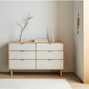 침실 홈 오피스 앤티크 스타일 단단한 나무 깨진 흰색 다기능 서랍장